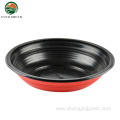 Round Black And Red Plastic Microwavable Disposable Bowl